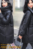 Weiyinxing Jacket Women's Parkas Coat 2023 New Long Coat Down Snow Outerwear Glossy Female Hooded Waterproof Cotton Padded Parka