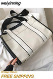 weiyinxing Striped Canvas Large Tote Bag Designer Women Handbags Luxury Shoulder Crossbody Bags Big Shopper Purse Travel Sac Ol 2023