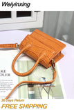 Weiyinxing Small Square bag 2023 Fashion New Quality PU Leather Women's Handbag Crocodile pattern Chain Shoulder Messenger Bags