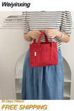Weiyinxing Women Shoulder Bag Small Cotton Canvas Handbag Casual Tote Female Eco Crossbody Bag Cute Messenger Bags 2023