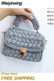 Weiyinxing Rope Woven Women Handbags Designer Knitting Chains Shoulder Crossbody Bag Casual Lady Hand Bags Small Flap Purses 2023