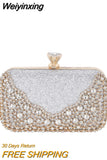 Weiyinxing Wedding Clutch Purse Luxury Women Handbag Design Party Shoulder Bag Flower Hollow Out Pattern Ladies Evening Night Bag