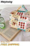 Weiyinxing Floral Makeup Bag Multifunctional Quilted Cosmetic Pouch Large Capacity Travel Toiletry Bags Female Zipper Beauty Case
