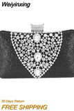 Weiyinxing Wedding Clutch Purse Luxury Women Handbag Design Party Shoulder Bag Flower Hollow Out Pattern Ladies Evening Night Bag