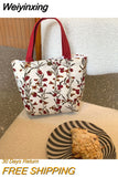 Weiyinxing Retro Women Small Tote Shoulder Bags Student Girls Lunch Bento Bag Hand Carry Shopper Bag Female Clutch Purse Handbags