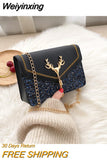 Weiyinxing Square Bag 2023 Fashion Shoulder Bags for Women Crossbody Daily Wild Chain Simple Leather Female Messenger Phone Wallet