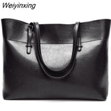 Weiyinxing YIDE Women Shoulder Bag Fashion Women Handbags Oil Wax Leather Large Capacity Tote Bag Casual Pu Leather women Messenger bag