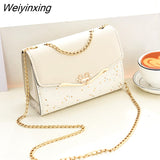 Weiyinxing Women Shoulder Messenger Bag Metal Sequin Chain Crossbody Phone Bags Ladies Luxury Designer Street Square Bags
