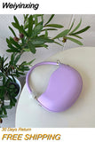 Weiyinxing Designer Women Small Shoulder Bag PU Leather Ladies Round Crossbody Bags Candy Color Female Beaded Handle Handbags