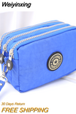 Weiyinxing Zipper Wallet, Women's Casual Waterproof Clutch Bag Versatile Nylon Phone Bag with Wristlet