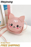 Weiyinxing Cute Cat Children's Mini Shoulder Bags Baby Girls Fashion Accessory Coin Purse Handbags Boys Kids Small Crossbody Bag