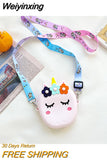 Weiyinxing Children's Silica Gel Shoulder Bag Cute Baby Girls Mini Coin Purse Handbags Lovely Pink Kids Small Wallet Crossbody Bags