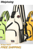 Weiyinxing Women Small Backpack 2023 Casual Girls Chest Bag with Earphone Hole Travel Backpack Multi-Functional Rucksacks Mochila Mujer