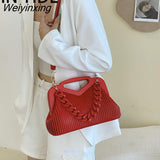 Weiyinxing Brand Handbag Women Inverted Triangle Handle Leather Hand Pouch Classic Crossbody Bags For Women Tote Bag Lady Satchel