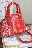 Weiyinxing PU Leather Women's Shell Bag Summer Cashew Flower Ladies Shoulder Crossbody Bag Female Set Small Top Handle Bags Handbags