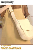 Weiyinxing Women Handbag Japanese Ins Simple Style Solid Color Versatile Messenger Bag Sail Cloth Schoolbag Men Korea