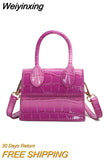 Weiyinxing Small Square bag 2023 Fashion New Quality PU Leather Women's Handbag Crocodile pattern Chain Shoulder Messenger Bags