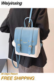 Weiyinxing Women Backpack Female High Quality Leather Small Book School Bags for Teenage Girls Sac A Dos Travel Rucksack Mochilas