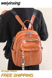 weiyinxing Designer Fashion Women Leather Backpack Soft Solid Color Multi-Function Small Backpack Female Ladies Shoulder Bag Girl Purse