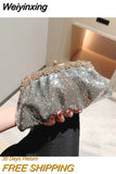 Weiyinxing Blue Clutch Bag Women Bling Sequin Purses and Handbag Diamonds Women's Wallet Chain Shoulder Female Party Clutch