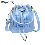 Weiyinxing Drawstring The Bucket Bag Brands Women's Handbags Candy Color Shoulder Crossbody Bag Designer Bags for Women 2023 Tote