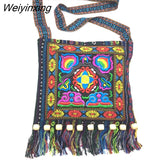 Weiyinxing Hmong Tribal Ethnic Thai Indian Boho Shoulder Bag Message Bag for Women Embroidery Tapestry Tote Messenger