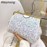 Weiyinxing designer purses and handbags for women Sequined tote bag Shining fashion crossbody bags lady shoulder evening clutch 2023