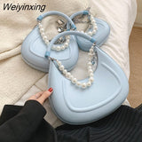 Weiyinxing Brand Tote Bag For Women 2023 Fashion Handbag And Purse Luxury Pearl Necklace Lady Crossbody Bag Simple Women's Shoulder Bag