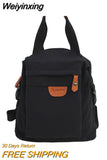 Weiyinxing Student Waterproof Backpack Female Women Vintage School Bag Girl ladies Nylon Backpack Long handle Book Bag Fashion Teenage