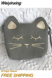 Weiyinxing Baby Cat Mini Crossbody Bag Frosted Leather Children's Coin Purse Fashion Girls Princess Accessories Shoulder Bags Wallet