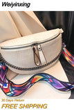 Weiyinxing Chain Women's Waist Bag PU Leather Fanny Packs Brand Shoulder Crossbody Chest Bags Women Luxury Handbags Female Belt Bag