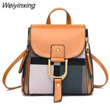 Weiyinxing Casual Plaid Shoulder Bag Fashion Stitching Backpack Brand Female Totes Crossbody Bags Women Leather bags