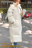 Weiyinxing Korean Winter Jacket Women X-long Parkas Coat Solid Hooded Thicken Warm Female Snow Wear Outwear Fashion Casual Puffer Coat