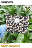 Weiyinxing Design Female Purses Organizer Leopard&Zebra Canvas Make up Bag Zipper Pouch Wristlet Wallet Bags for Women Gift