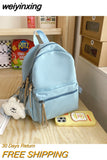 weiyinxing Nylon Women Backpack Female Small School Backpack for Teenage Girls Solid Color Bookbag for Kids Mochila Kawaii Bag