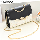 Weiyinxing Women Shoulder Messenger Bag Metal Sequin Chain Crossbody Phone Bags Ladies Luxury Designer Street Square Bags