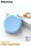 Weiyinxing Silicone Wallet Solid Color Children Cartoon Small Round Zero Purses Korean Style Cute Coin Key Storage Bag Mini Handbag