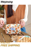 Weiyinxing Corduroy Women's Cosmetic Bag Simple Plaid Girls Canvas Pencil Case Leopard Print Ladies Lipstick Storage Bag Small Wallet