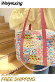 Weiyinxing New Style Fashion Cotton Mommy Shoulder Bag Colorful Pattern Multifunctional Handbag Large Capacity Shopper Tote Bags