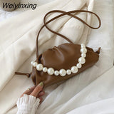 Weiyinxing Design Sweet Cloud Bags Small PU Leather Crossbody Bags For Women 2023 Solid Color Shoulder Handbags Female Cross Body Bag