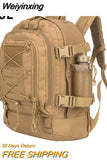 Weiyinxing 25L Tactical Backpack for Men Travel Hiking Camping Trekking Outdoor Bag Men's Notebook Waterproof Black Military Backpacks