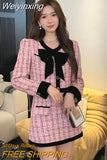 Weiyinxing autumn winter Small Fragrance Tweed Two Piece Set Women Short Jacket Coat + Skirt Suits Korean 2 Piece Sets Women Outfit