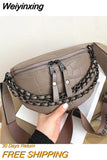 Weiyinxing Women's Fanny Pack 2023 Retro New Waist Bag Thick Chain Shoulder Crossbody Chest Bag Lady Belt Bag Designer Brand Handbag