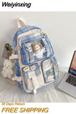 Weiyinxing Capacity Backpack Schoolbag Student Female Korean School Version Harajuku Cartoon Backpack Junior High