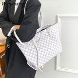 Weiyinxing Women's Tote Bag 2023 Early Autumn New Shoulder Bag Korean Fashion Letter Big Bag Simple Trend Shoulder Bag