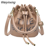 Weiyinxing Drawstring The Bucket Bag Brands Women's Handbags Candy Color Shoulder Crossbody Bag Designer Bags for Women 2023 Tote