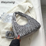 Weiyinxing for women new in luxury designer handbag with mini purse corduroy tote bag lady simple women's bag 2023 trend hand bags