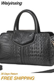 Weiyinxing Women 2023 New Fashion Crocodile Pattern Handbag Large Capacity Casual One Shoulder Crossbody Bag Fashion