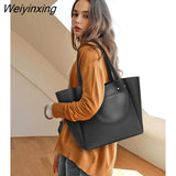 Weiyinxing New Style Women Bag Handbag Casual Shoulder Bag PU Leather Bag Retro Classic Bag Black Brown Designer Female Bag