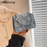 Weiyinxing Flower Mini Chain Small Bag New Fashion Lipstick Bag Western Style Casual Trend Simple Shoulder Messenger Bag for Women